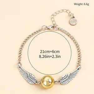 Hot Movie Jewelry Deathly Hallows Antique Bronze Silver Golden Snitch Bracelet Golden Snitch Bracelets For Cosplay