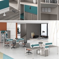 Poste de travail individuel de direction avec armoire latérale et chaise ergonomique – Mobilier commercial pour immeuble de bureaux