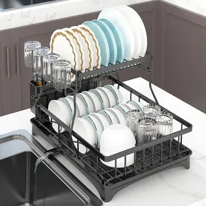 Escorredor de prato de grande capacidade, mais novo prateleira de secagem, multifunção, para pia, prateleira de pratos