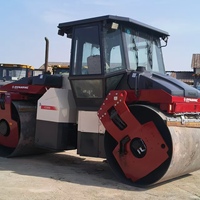 Rouleau vibratoire à double tambour Dynapac CC522 d'occasion, 11,8T, équipement de compactage d'asphalte avec moteur diesel turbocompressé et pompe