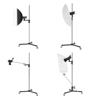 Trépied professionnel pistolet poignée support léger toile roulette poignée coulissante ascenseur mobile bras coulissant support roues pour Studio Photo