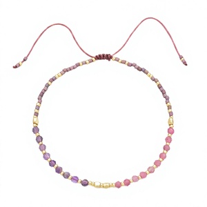 Bracelet Bohème en Pierres Naturelles Perles Ajustables Cristal Gemmes Élastique Bijou de Poignet pour Cadeau Fête ROPE - Product Image 2