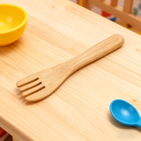 Ensemble cuillère et fourchette en bambou classique réutilisable pour bébé-Vaisselle écologique sans BPA durable en gros
