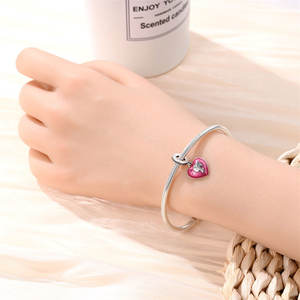 Juego <span class=keywords><strong>de</strong></span> cuentas <span class=keywords><strong>de</strong></span> cobre plateadas con esmalte rosa y circonitas cúbicas con temática <span class=keywords><strong>de</strong></span> <span class=keywords><strong>Barbie</strong></span>, compatibles con pulseras europeas, joyería DIY para mujer - Product Image 5