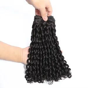 Factory Sale 100% cuticle aligned virgin hair Double Drawn Virgin Pixie Curl hair weaving,spiral curl Funmi Hair weaves