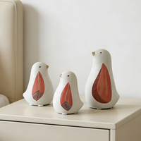 Ensemble de décorations d'oiseaux en céramique sur le thème de la famille, figurines d'oiseaux minimalistes faites à la main, vente en gros, cadeaux de décoration pour la maison