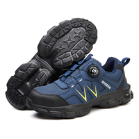 Sepatu Keselamatan Kerja Unisex untuk Hiking, Bernapas, Ringan, Anti Selip, Sol MD, Model Putar, Sneakers Kerja