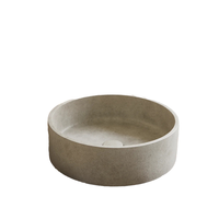 Lavabo de salle de bain en béton de forme ronde moderne, couleur personnalisée, écologique, fabriqué en Chine