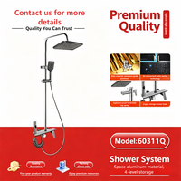 Kit de douche mural carré gris anthracite 4 fonctions avec douchette pluie pressurisée et pulvérisateur bidet pour salle de bain domestique ou hôtelière