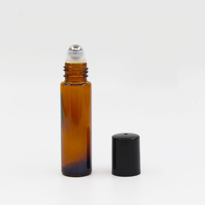 Botella de vidrio ámbar delgada de 5ml y 10ml al por mayor, vacía, para perfume o aceite, con rodillo de acero inoxidable/vidrio para <span class=keywords><strong>crema</strong></span> de cuidado de la piel. - Product Image 5