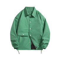 Logo personnalisé de haute qualité veste boutonnée doublure en maille de satin veste d'entraîneurs pour hommes