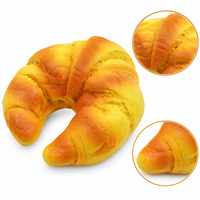 Jouet Squishy en PU à Remontée Lente, Croissant Réaliste, Pains Simulés Doux au Toucher, Jouet Anti-Stress à Presser