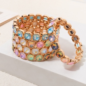 <span class=keywords><strong>Bracelet</strong></span> extensible en émail perlé CENDA Fashion Jewelry, plaqué or 18 carats, avec cristaux colorés, empilable, <span class=keywords><strong>pour</strong></span> femmes - Product Image 4