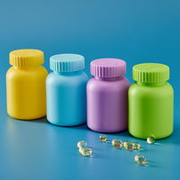 Bouteilles en plastique HDPE de qualité alimentaire, couleur personnalisée, emballage en plastique pour médicaments, bouteille avec bouchon à sécurité enfant pour capsules