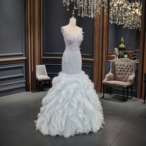 Luxe Dubai sirène robe de <span class=keywords><strong>soirée</strong></span> musulmane Cape à paillettes naturel Vintage violet Turquoise robe de <span class=keywords><strong>soirée</strong></span> de mariage balayage Train - Product Image 5