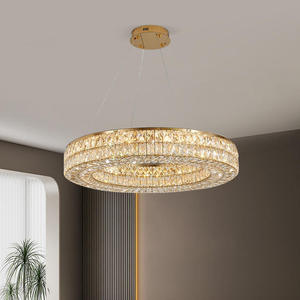Lustre rond en cristal doré de luxe BGST, élégant pour hôtel, villa, luminaires suspendus pour décoration intérieure luxueuse - Product Image 1