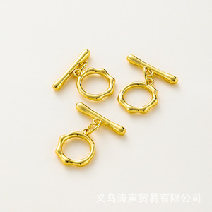 Gold Plated <b>Copper</b> T Bar Clasp Irregular Shape For <b>Bracelet</b> Making Jewelry Findings Component GA0065 - Product Image 2