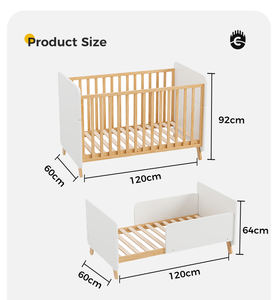 Venta al por mayor multifunción crecimiento niño bebé cama cuna niño cuna cama se puede transformar en una cama de niño - Product Image 2