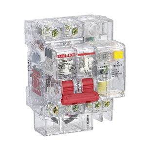 Interruptor Automático Miniatura Delixi DZ47TRLE 2P 25A/32A/40A/63A con Protección de Corriente Residual de 30mA Transparente - Product Image 1