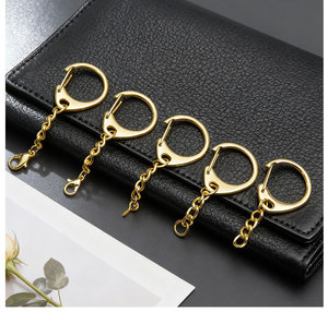 Kit de matériel de bricolage pour porte-clés : fermoirs mousquetons dorés, attaches D-snap, anneaux porte-clés avec anneaux de jonction et chaînes - Product Image 1