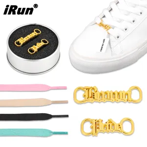 iRun Custom Font Shoe Buckle Stainless Steel Name Old English Charm Shoe Laces Lock Metal Letter Shoelaces Tag Decoration