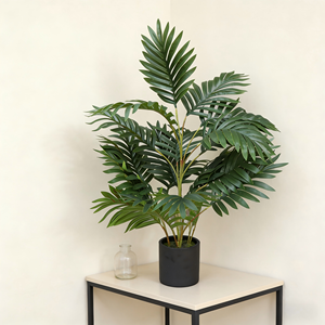 Palmera Areca Artificial de Tamaño Pequeño, <span class=keywords><strong>Dypsis</strong></span> Lutescens Artificial en Maceta de Plástico Negra, Planta Tropical Artificial para Decoración de Sala de Estar - Product Image 3