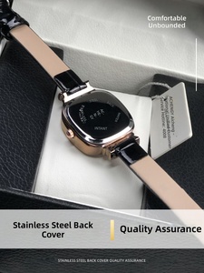 <span class=keywords><strong>Montre</strong></span> à quartz de <span class=keywords><strong>luxe</strong></span> pour <span class=keywords><strong>femme</strong></span> MSTIANQ 0844 en <span class=keywords><strong>or</strong></span> <span class=keywords><strong>rose</strong></span> ornée de diamants, cadran carré, accessoire de poignet avec bracelet en cuir - Product Image 4
