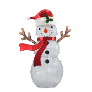 Luces Navideñas de Diseño Nuevo, Decoración LED de Muñeco de Nieve y Papá Noel para Jardín, Fiesta, Hotel, Centro Comercial, con Luces Blancas Cálidas - Product Image 1