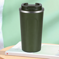Mug à café isotherme en acier inoxydable avec couvercle, tasse thermique à double paroi pour le bureau, les trajets quotidiens, utilisation quotidienne, anti-fuite, sans BPA