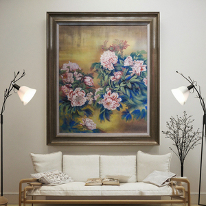 Dipinti Floreali Moderni Fatti a Mano su Pietra Arenaria, Arte Murale in Stile Cinese per Arredamento Casa e Ornamento Floreale, Opera d'Arte Elegante di Grandi Dimensioni - Product Image 3