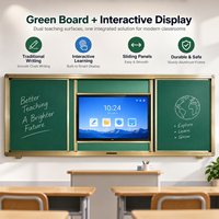 Tableau blanc magnétique coulissant vert pour l'enseignement en classe