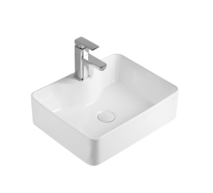 Lavabo de Cerámica <span class=keywords><strong>Cuadrado</strong></span> Moderno para Baño, para Uso en Hoteles y Almacenes, Fácil de Limpiar, Artículos Sanitarios - Product Image 1