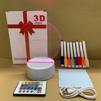 Lampe de nuit LED 3D personnalisée avec tableau de messages en acrylique effaçable et alimentation USB pour cadeau d'anniversaire pour enfants