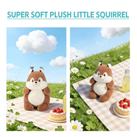 Peluche écureuil personnalisée en polyester super doux, rembourrage en coton PP, queue brodée, jouet apaisant et confortable pour enfants
