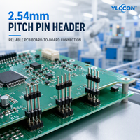 Connecteur à broches double bloc 1x4P de 2,54 mm mâle-mâle, 4 broches carrées plaquées or, boîtier noir pour carte PCB, espaceur OEM