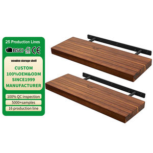 أرفف عائمة من خشب السنط مثبتة على الحائط - Product Image 1