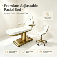 Table de massage à 3 moteurs, lit de spa moderne, lit de beauté électrique esthétique pour cils avec commande au pied, lits de beauté électriques pour soins du visage