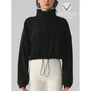 Vetega Veste sport courte avec épaules tombantes et fermeture éclair pour filles - Product Image 2