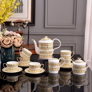 New Design Western Luxury Kitchen Accessories Bone China Coffee Tea Sets for Patty - Product Image 2