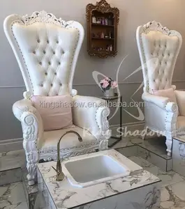 Кресло для маникюра и педикюра Queen, спа массажное кресло с высокой спинкой для отеля, кресло-престол типа King