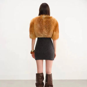 Popolare giacca di <span class=keywords><strong>pelliccia</strong></span> di volpe rossa a maniche corte alla moda a buon mercato con scollo a V di dimensioni personalizzate <span class=keywords><strong>per</strong></span> le signore - Product Image 6