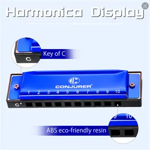 Conjurer harmonika diatonis 10 lubang inovatif tentang kunci C untuk anak-anak dan dewasa pemula Blues Harps