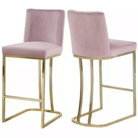Chaise de salle à manger nordique de luxe moderne, chaise de bar minimaliste avec dossier en acier inoxydable, idéale pour hôtel et salon