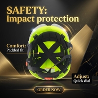 Casque de sécurité avec logo personnalisé, 6 points de suspension, design à fentes pour l'escalade, l'aventure, le sauvetage, l'alpinisme et les activités de plein air
