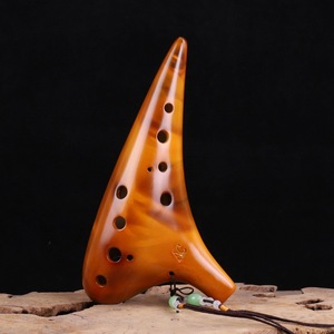 Ocarina de cerámica ahumada de 12 agujeros, tipo Alto C, instrumento de viento tradicional portátil, instrumento musical nacional para la enseñanza de música. - Product Image 5