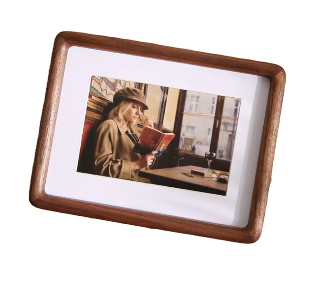 Customization Solid Wood Handmade Eco-Friendly Rustic Modern Vertical Photo Frame Walnut Hardwood Home Decor