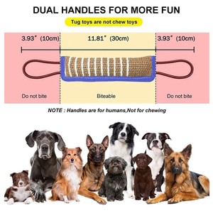 Jouet de dressage pour <span class=keywords><strong>chien</strong></span> en coton et lin, coussin à mâcher pour <span class=keywords><strong>le</strong></span> jeu d'apport et la dentition, pour les Berger Allemands et les Mastiffs - Product Image 2