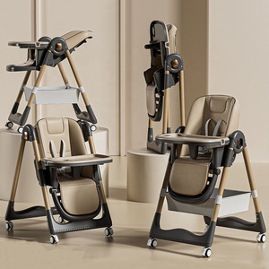 Seggiolone Multifunzionale per Bambini, Sedia da Pranzo Regolabile con Ruote, Pieghevole - Product Image 2