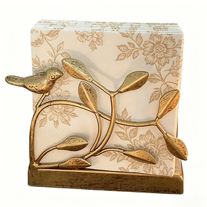 Support de rangement élégant pour serviettes en <span class=keywords><strong>papier</strong></span> jetables, avec motif d'oiseau doré, support de serviettes en métal doré pour cocktails - Product Image 1