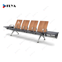 Chaise d'attente 3 places pour hôpital, sièges en tandem, salle d'attente d'aéroport, clinique, banc en bois